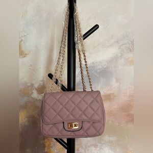 Quilted Mauve Shoulder Bag